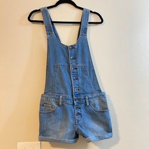Free People Denim Overall Shorts 26